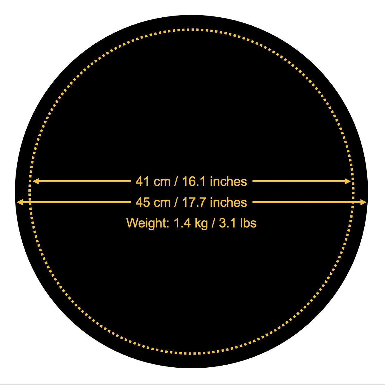 Dimensions and weight of the black board used in the Gold Collection string art