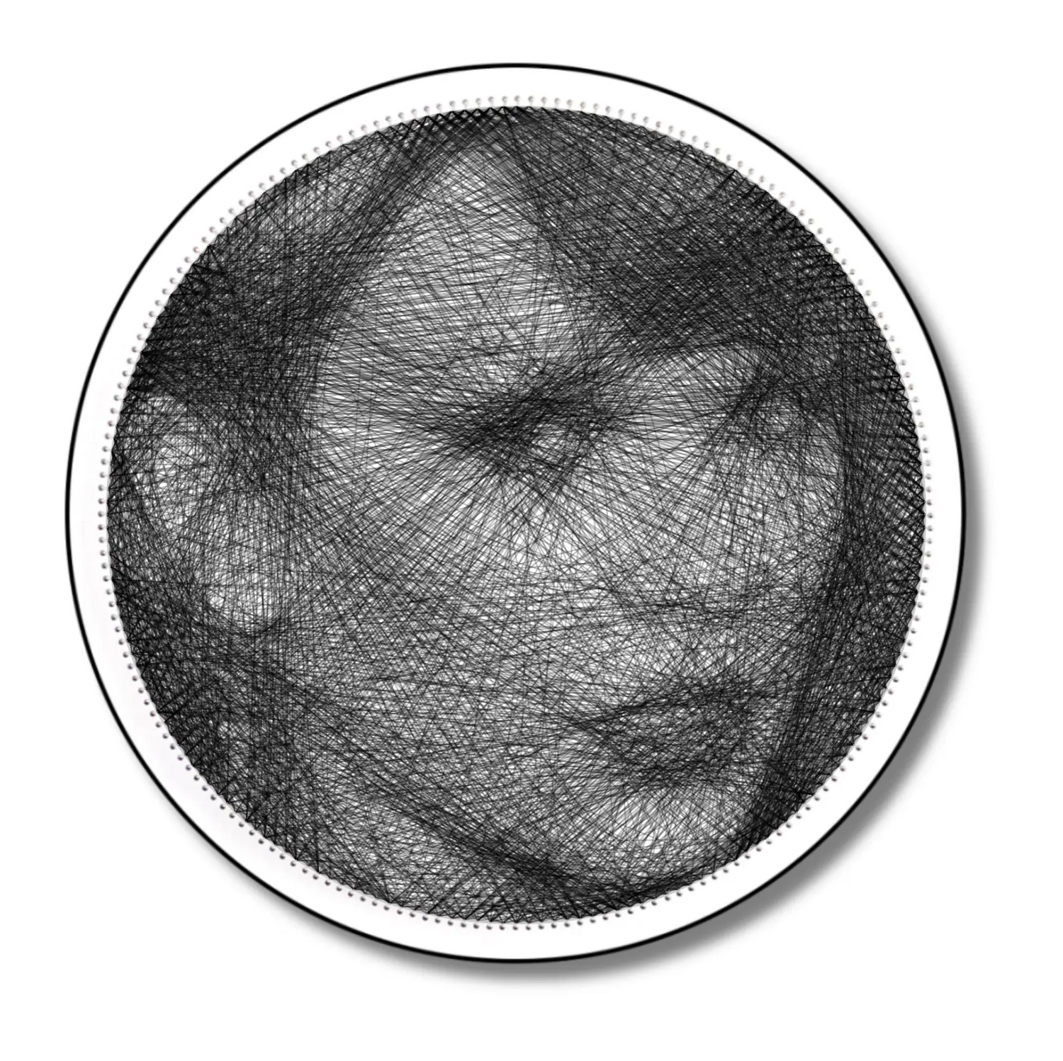 String art of Taylor Swift from the Black Collection, featuring a white board with black strings