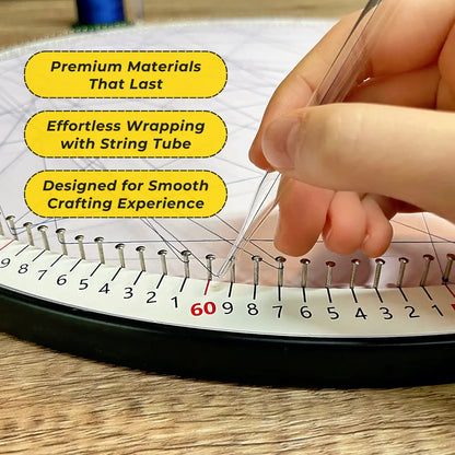 Detailed view of the color string art creation process using the DIY Kit from the Color Collection