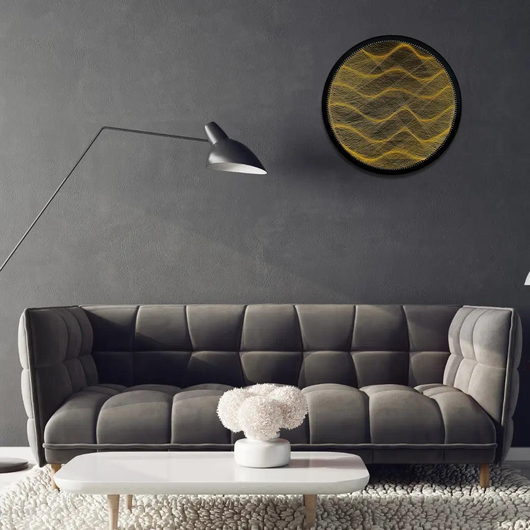 Wavy Gold String Art | Contemporary Wall Art | Unique Handmade Gift ...