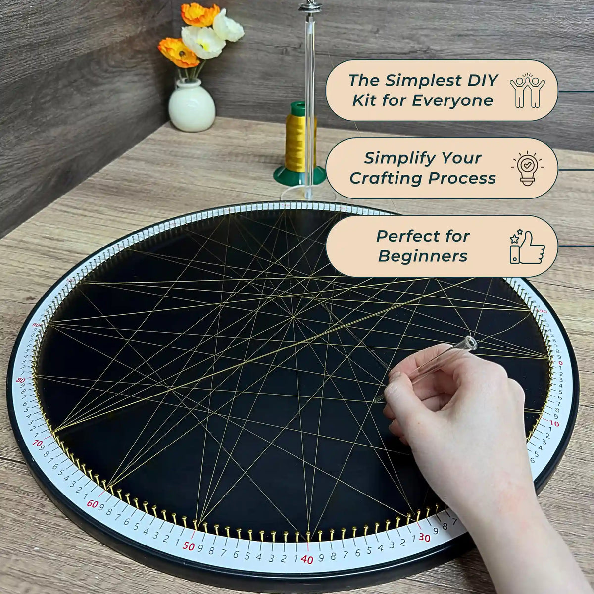 Gold String Design Spiral Gold String Art Design | Modern Home Decor | Elegant Gift ...